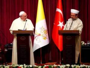 Paus dengan Kepala Departemen Agama Turki
