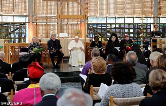 Paus bersama para pemimpin Gereja Kristen/Reuters