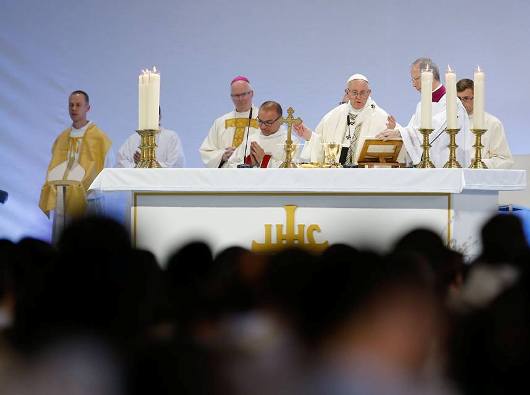 Paus merayakan Misa di Palexpo Convention Center/Foto Vatican News