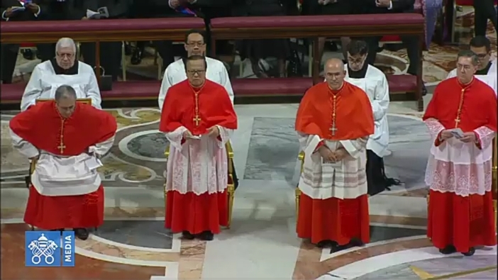 Mgr Ignatius Suharyo bersiap untuk naik ke altar untuk menjadi kardinal (Tangkapan Layar)