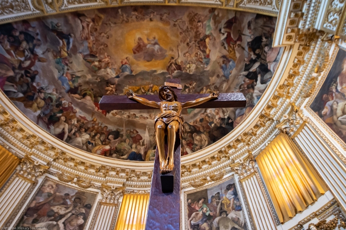 Basilika Santi Quattro Coronati. Lukisan di apse menggambarkan kemuliaan semua orang kudus. © Antoine Mekary | ALETEIA 