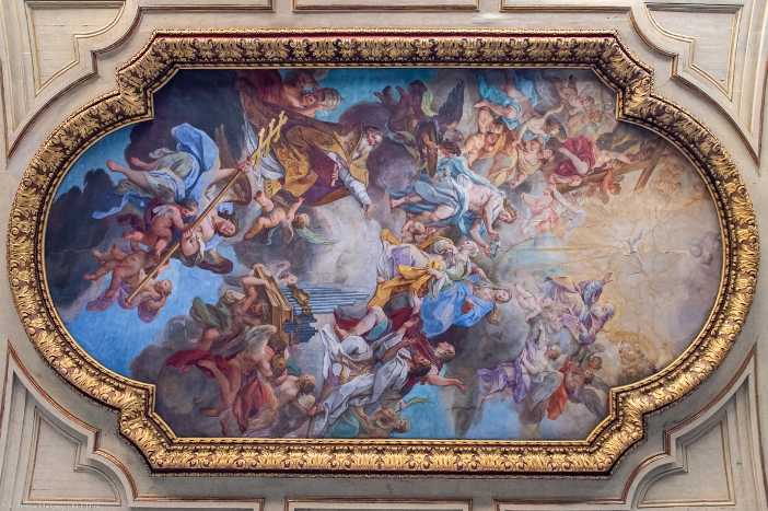 Lukisan dinding di lemari besi Basilika Santa Cecilia di Trastevere: “Kemenangan Santa Cecilia” © Antoine Mekary | ALETEIA 