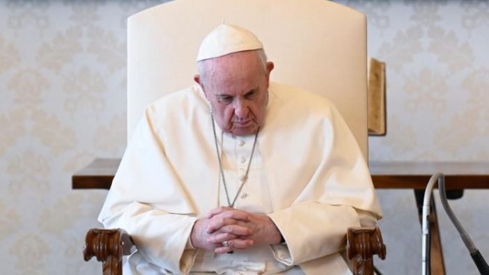 Paus dalam audiensi umum mingguan di Perpustakaan Istana Apostolik (Vatican Media)