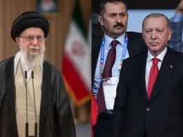 Pemimpin tertinggi Iran, Ayatollah Ali Khamenei dan Presiden Turki Recep Tayyi Erdoğan. CNA