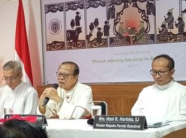 Kardinal Ignatius Suharyo saat Konferensi Pers Natal Keuskupan Agung Jakarta