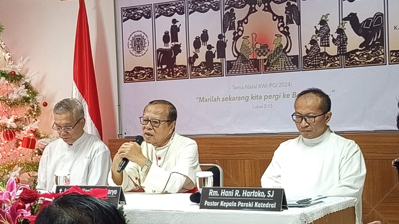 Kardinal Ignatius Suharyo saat Konferensi Pers Natal Keuskupan Agung Jakarta