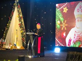 Mgr Agustinus Agus OP saat menghadiri Perayaan Natal Ekumene 2025 di Pontianak Kalimantan Barat. www.suarakalbar.co.id