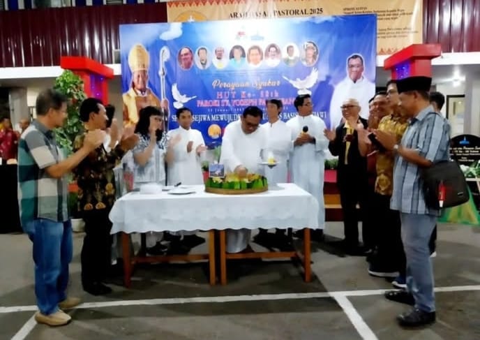 Perayaan Ekaristi bertepatan dengan ulangtahun berdirinya Paroki St Yoseph Keuskupan Agung Palembang yang berlokasi di Jalan Jendral Sudirman Palembang pada Rabu 15 Januari 2025. IST