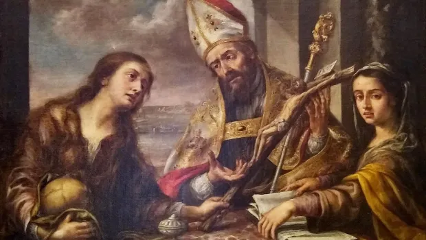 St Lazarus bersama St. Maria Magdalena dan St. Martha. Aleteia