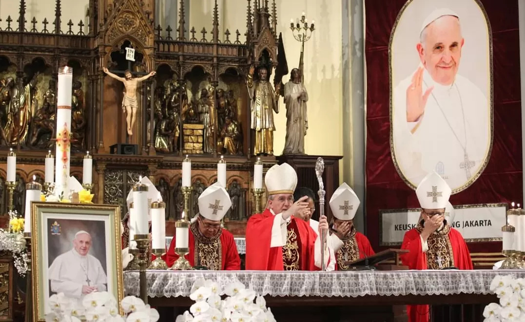 Misa Requiem untuk mendiang Paus Fransiskus di Katedral St. Maria Diangkat ke Surga Jakarta. IST
