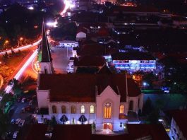 Katedral St Petrus Bandung terlihat dari atas. IST