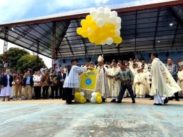 Puncak acara syukur 75 tahun Seminari Menengan Christus Sacerdos Pematang Siantar, Sumatera Utara.