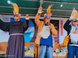 Uskup Keuskupan Jayapura Mgr. Yanuarius Teofilus Matopai You, Pr, Uskup Keuskupan Timika Mgr. Bernardus Bofitwos Boru, OSA, dan Uskup Keuskupan Bogor Mgr. Paskalis Bruno Syukur, OFM