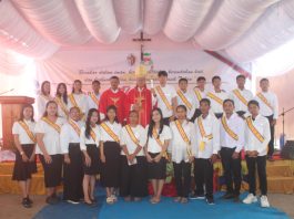 Penerimaan Sakramen Krisma di Stasi Gemiung, Paroki Sang Penebus Batuputih, Keuskupan Agung Palembang dan peringatan Tandai HUT Ke- 77 Stasi Gemuing. IST