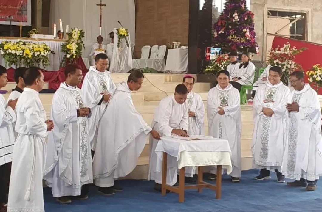 Serah terima penggembalaan Paroki St. Paulus Buntok, Keuskupan Palangkaraya. IST