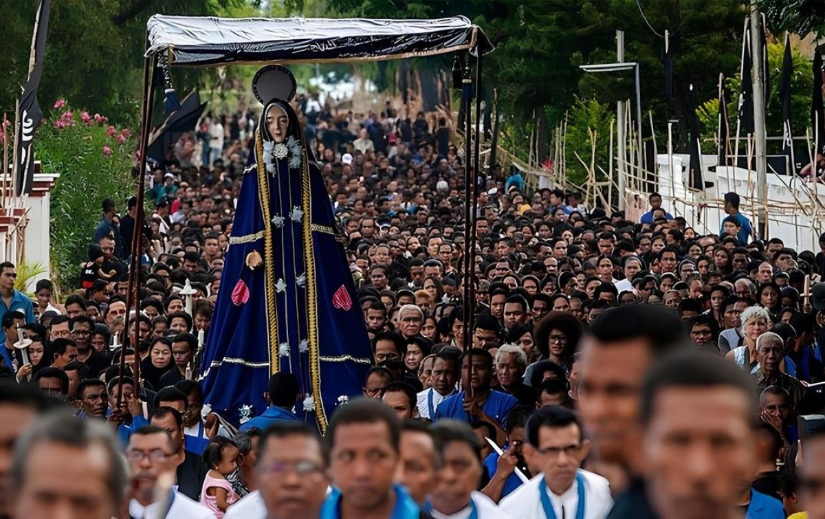 Prosesi Semana Santa tahun 2025 di Larantuka Flores Timur. IST